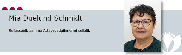 Mia Duelund Schmidt, Suliassanik aamma Attaveqatigiinnermi sulialik